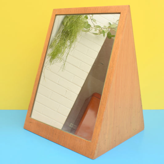 Vintage 1950s Oak Double Sided Shoe Shop Mirror by Vintage