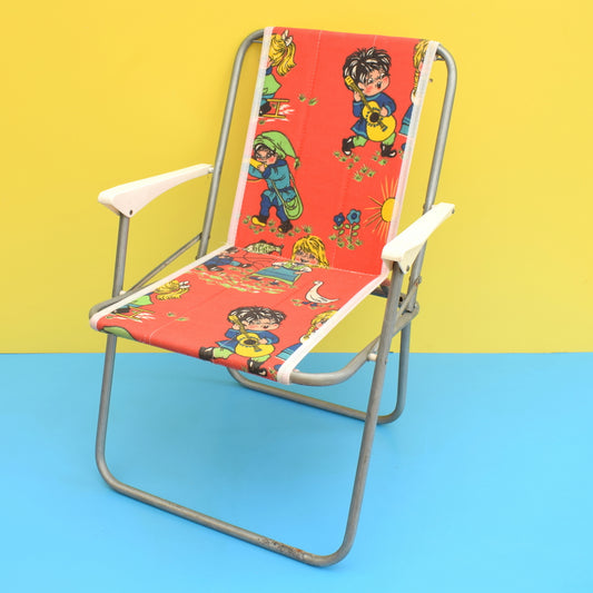 Vintage 1970s Folding Childs Garden Chair -  Red