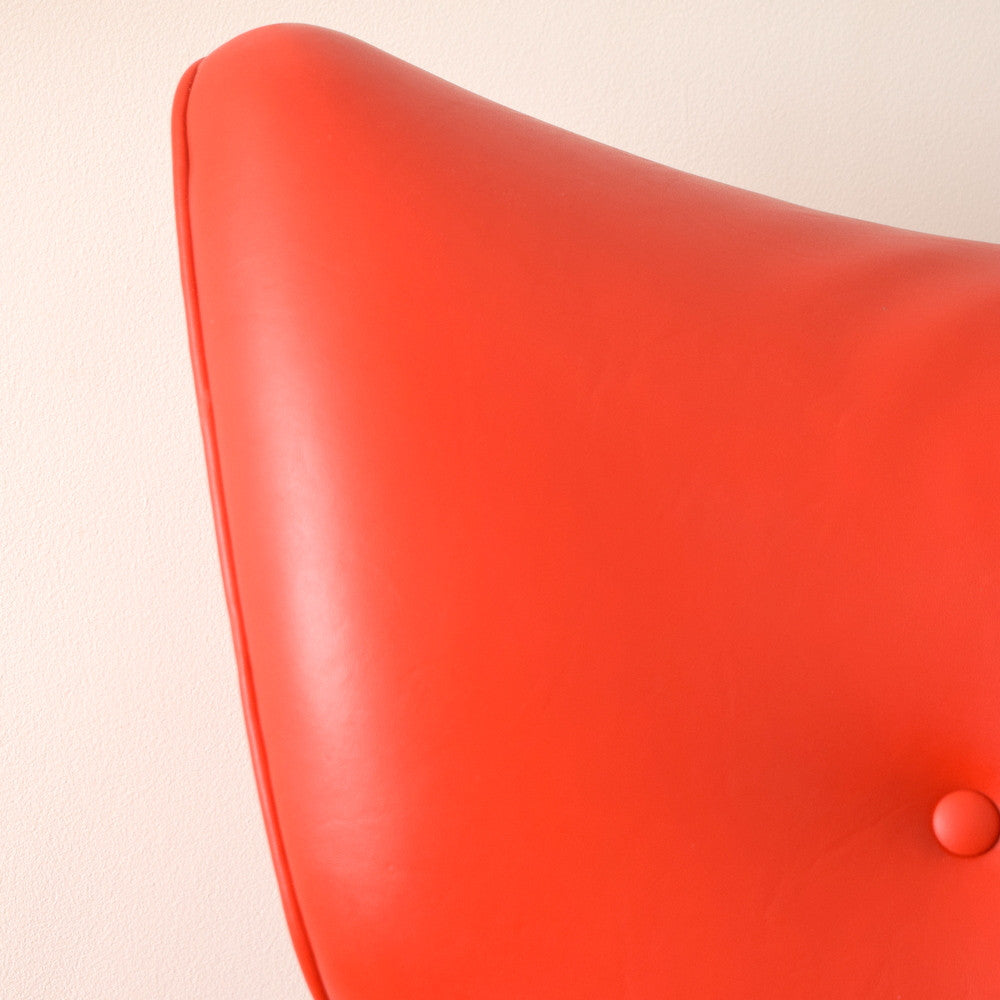 Vintage 1960s G Plan Red Vinyl / Rosewood Sixty Two Easy Chair detail