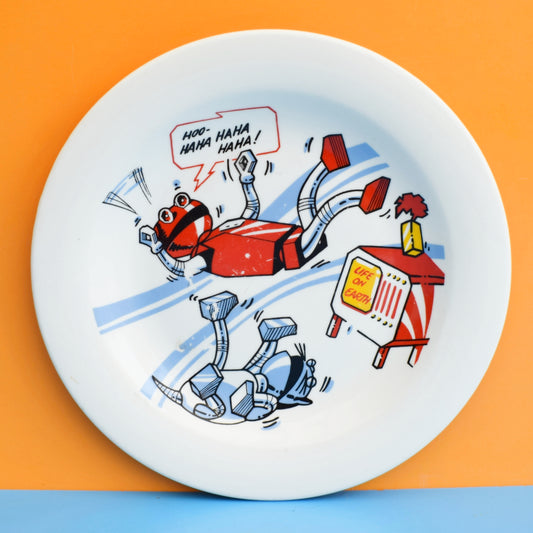 Vintage 1970s Plate - Smash Robot by Pineapple Retro