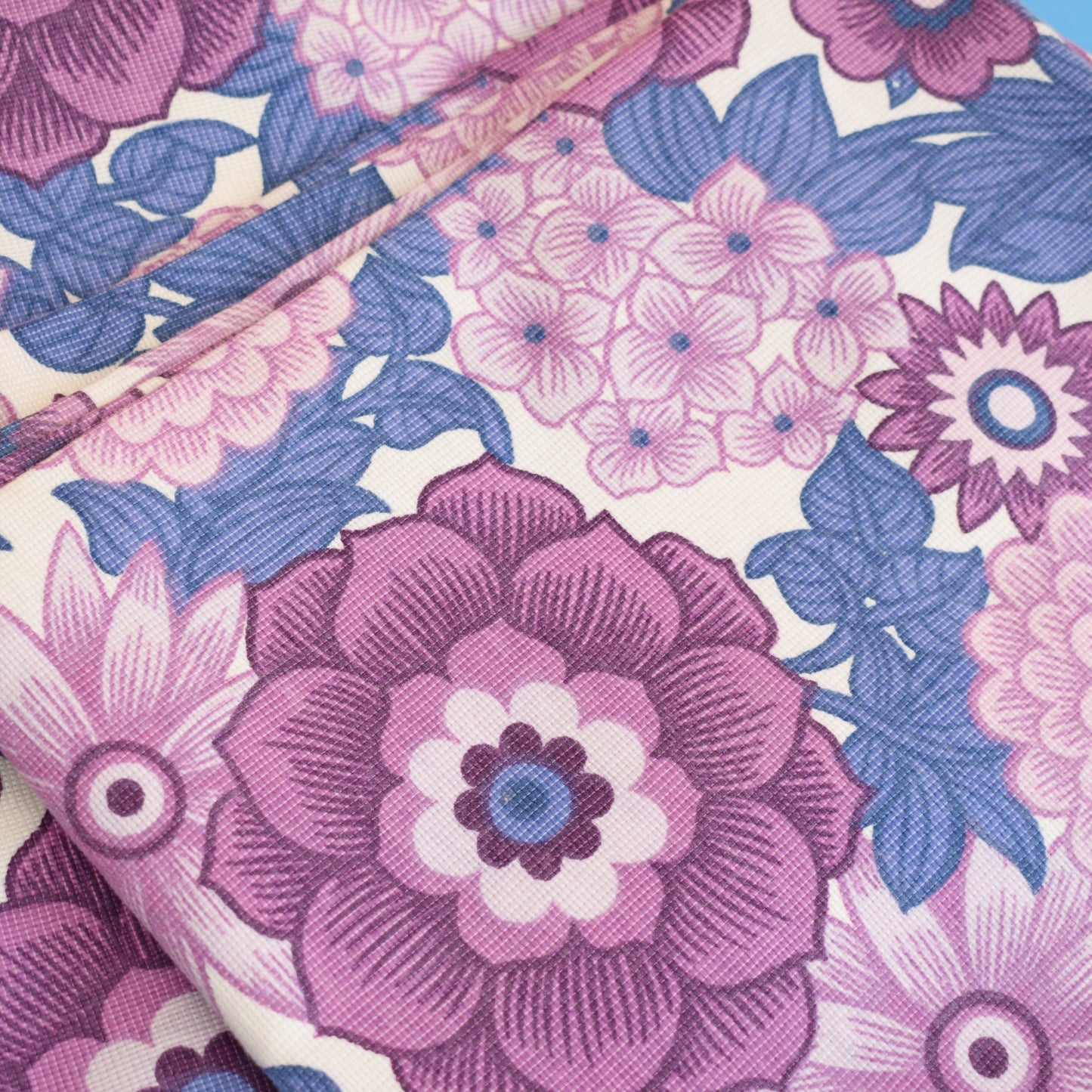 Vintage 1960s Curtains - Flower Power - M&S - Purple