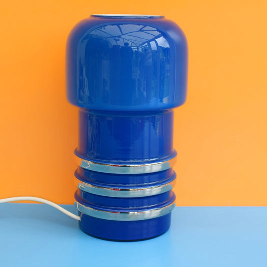 Vintage 1960s Glass Scandinavian / Italian Lamp - Blue by Pineapple Retro
