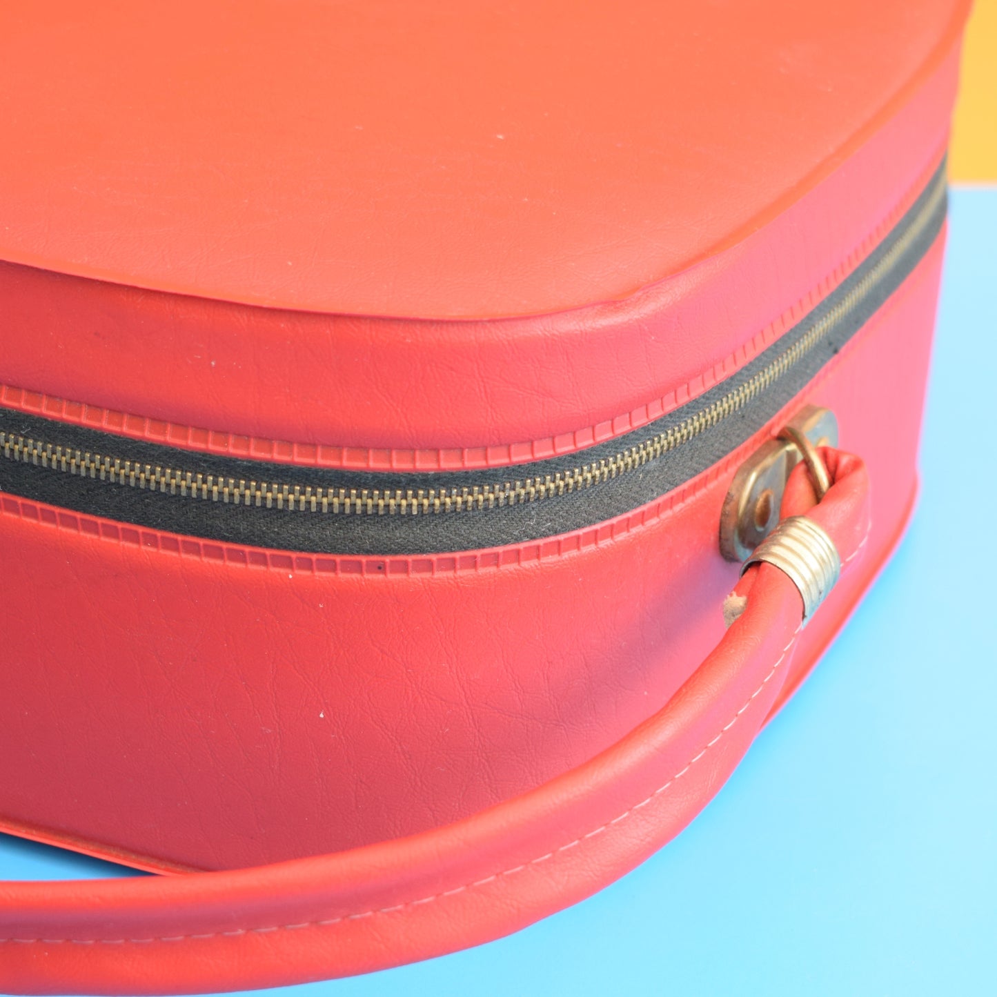 Vintage 1960s Suitcase or Vanity Case - Red - Unused