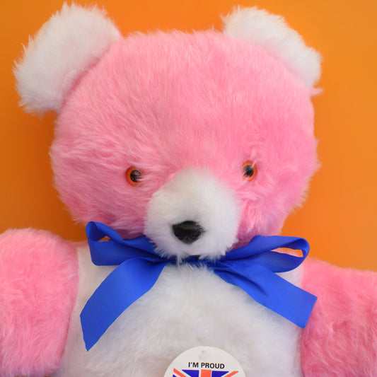 Vintage 1960s Teddy Bears - Made in England - Pink / Blue by Vintage