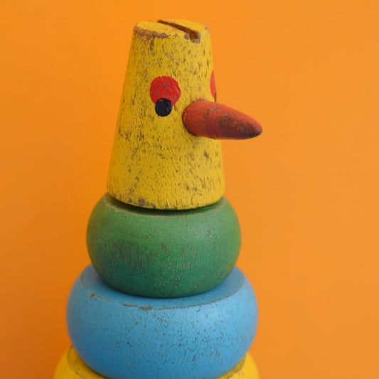 Vintage 1960s Wooden Stacking Toy - Bird by Pineapple Retro