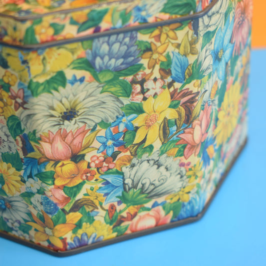 Vintage 1950s Huntley & Palmers Biscuit Tin- Floral