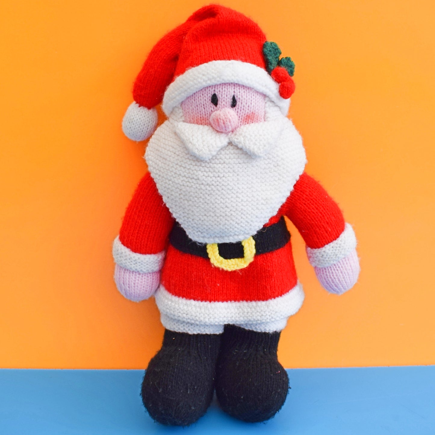 Vintage Knitted Santa / Father Christmas - Handmade