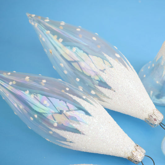 Vintage 1980s Glass Christmas Decorations - Iridescent by Pineapple Retro