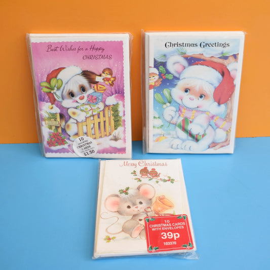 Vintage 1970s Unused Kitsch Christmas Cards by Vintage