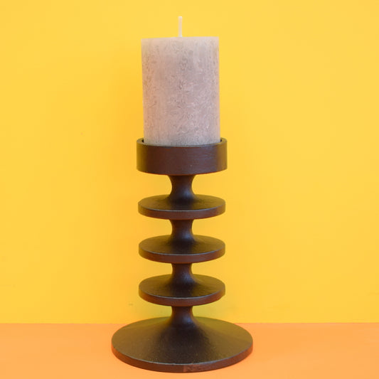 Vintage 1960s Robert Welch - Victor - Hobart Cast Metal Candle Holder - Black