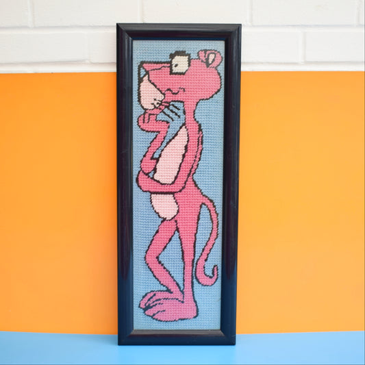 Vintage 1970s Tapestry Picture - Pink Panther by Vintage