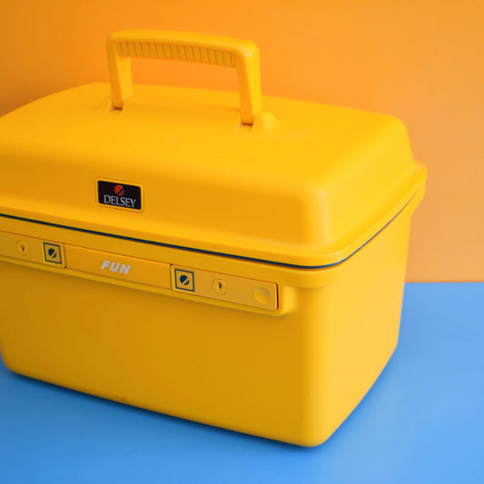 Vintage 1970s Delsey Vanity Case - Eggy Yellow by Vintage