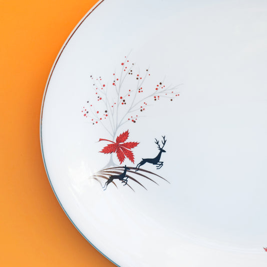 Vintage 1950s Alfred Meakin Platter - Stag- Red by Vintage