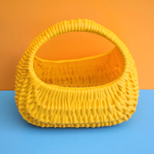 Vintage 1960s Plastic Kids Gondola Basket - Yellow