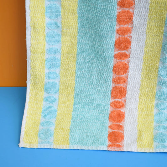 Vintage 1960s Cotton Towel - Striped / Spots