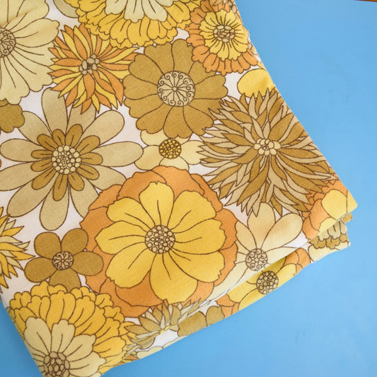 Vintage 1960s Curtain - Flower Power - M&S -Yellow