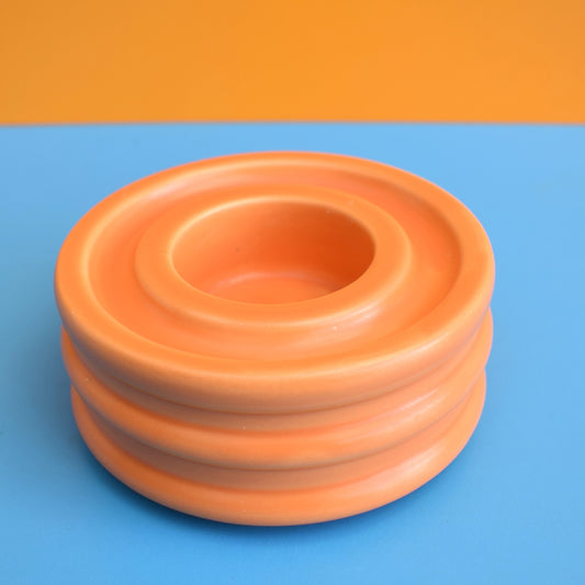 Vintage 1970s Candle Holder - Italian - Orange by Pineapple Retro