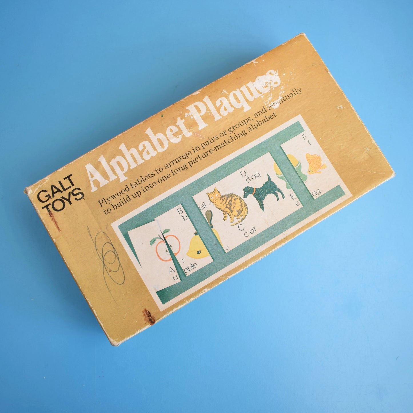 Vintage 1980s Alphabet Plaques - Wooden- by Galt (Boxed).