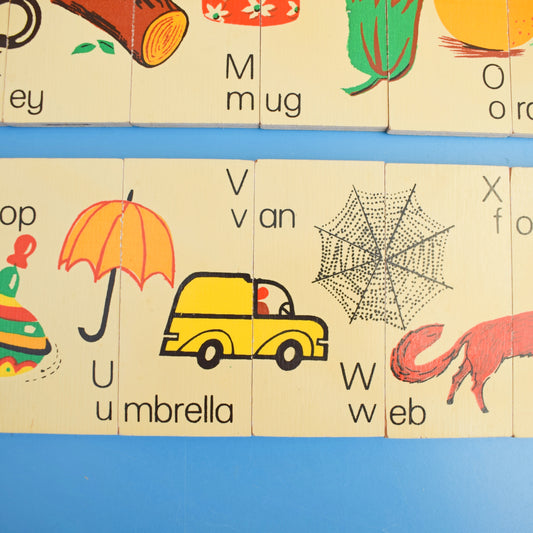 Vintage 1980s Alphabet Plaques - Wooden- by Galt (Boxed). by Pineapple Retro