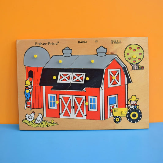 Vintage 1970s Wooden Farm Jigsaw Puzzle - Fisher Price by Pineapple Retro