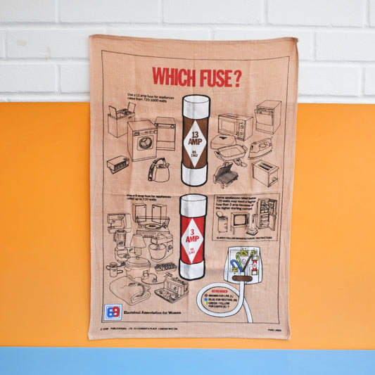 Vintage 1970s Tea Towel / Towel - Fuses by Vintage