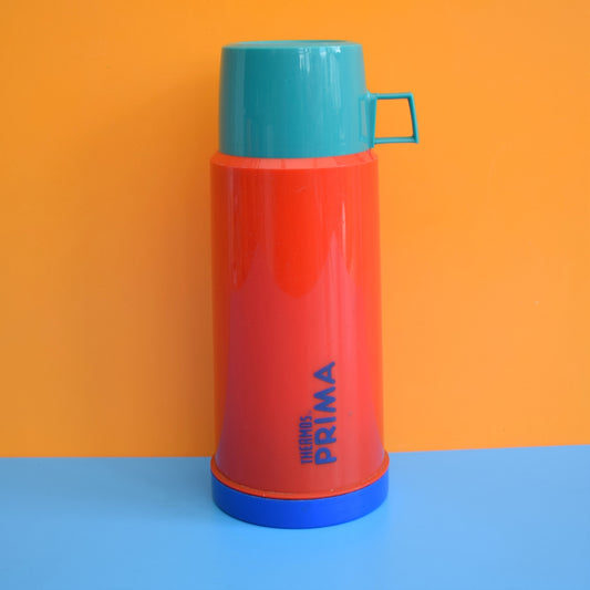 Vintage 1980s Large Plastic Thermos Flask - Red