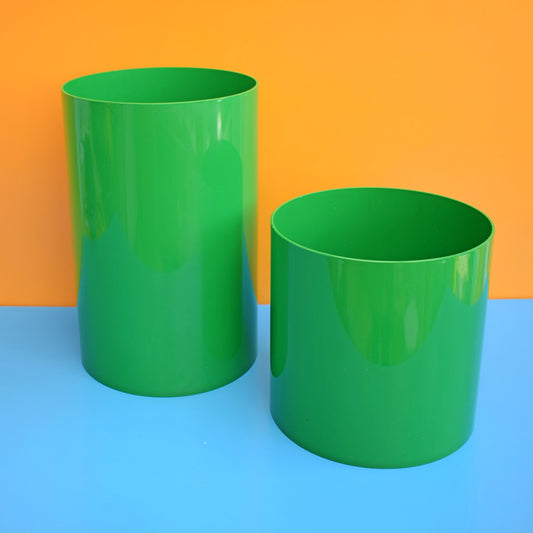 Vintage 1970s Kartell Plastic Bins - Green