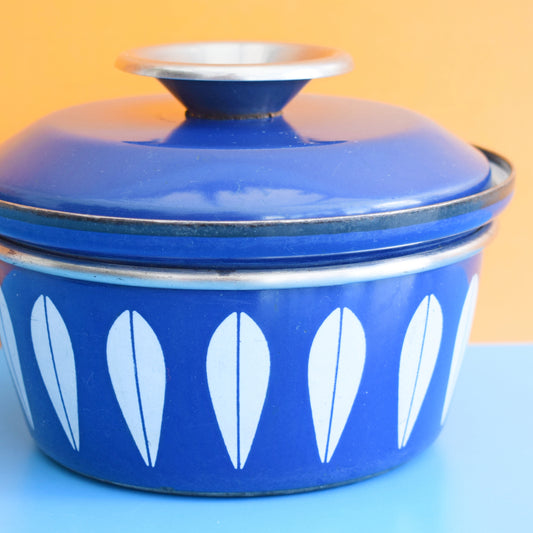 Vintage 1960s Enamel Saucepan -Cathrineholm - Blue
