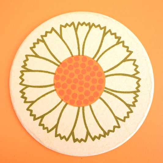 Vintage Laurids Lonborg 6 Cardboard Coasters - Flower Designs - Orange , Pink , Red , Daisy