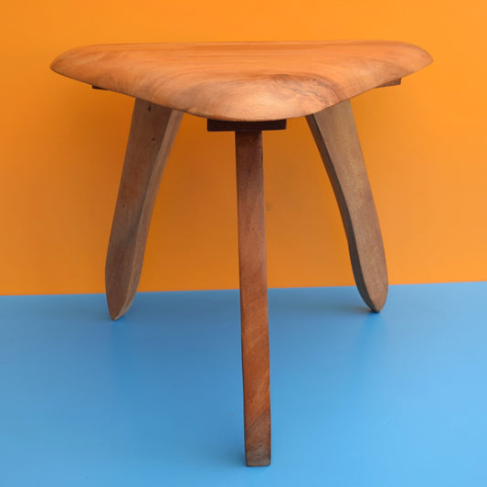 Vintage 1950s Chunky Triangular Side Table - Elm by Vintage