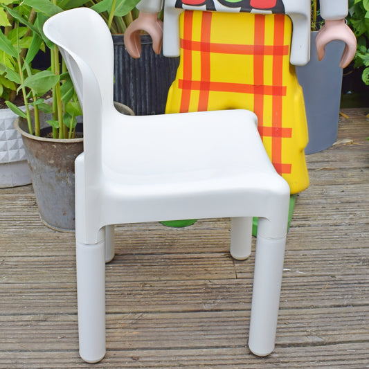 Vintage 1970s Kartell Plastic Chair - White by Pineapple Retro
