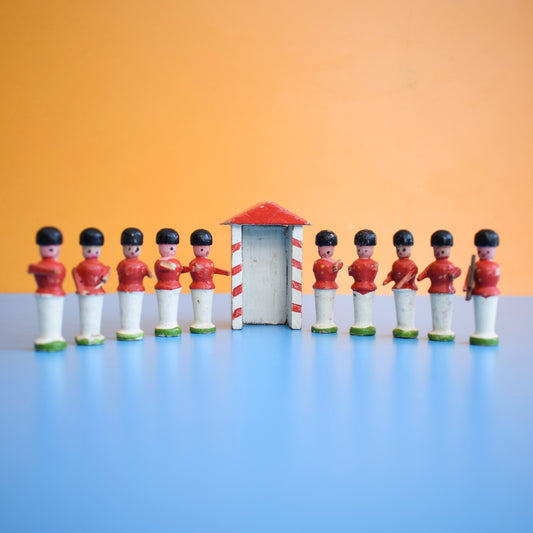 Vintage 1950s Tiny Erzgebirge German Wooden Soldiers by Pineapple Retro