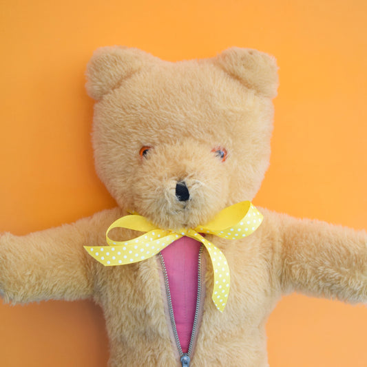Vintage 1960s Wendy Boston Teddy Bear - Zip Tummy by Pineapple Retro