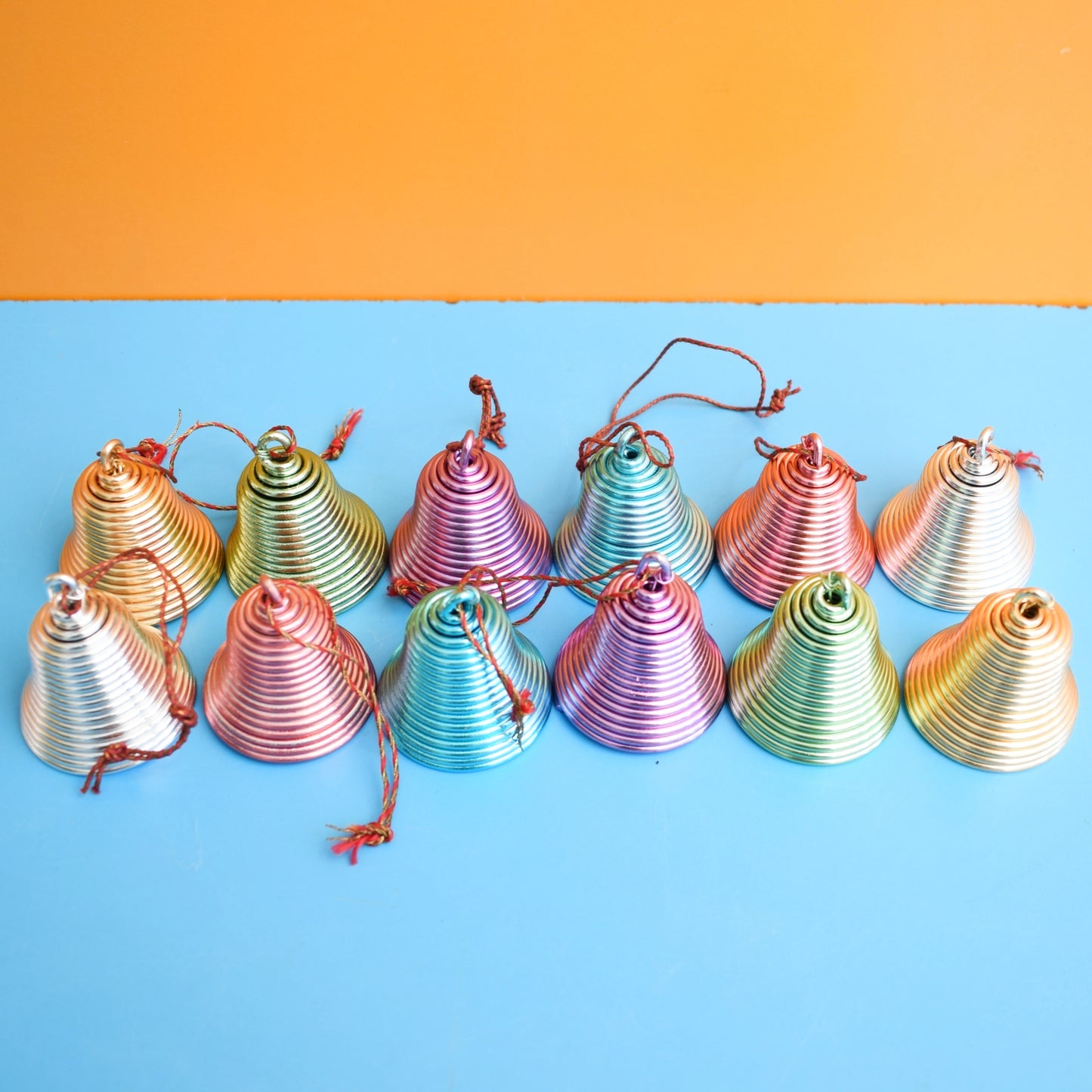 Vintage 1960s Wire Bells- Christmas - Pastels