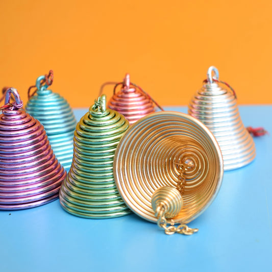 Vintage 1960s Wire Bells- Christmas - Pastels