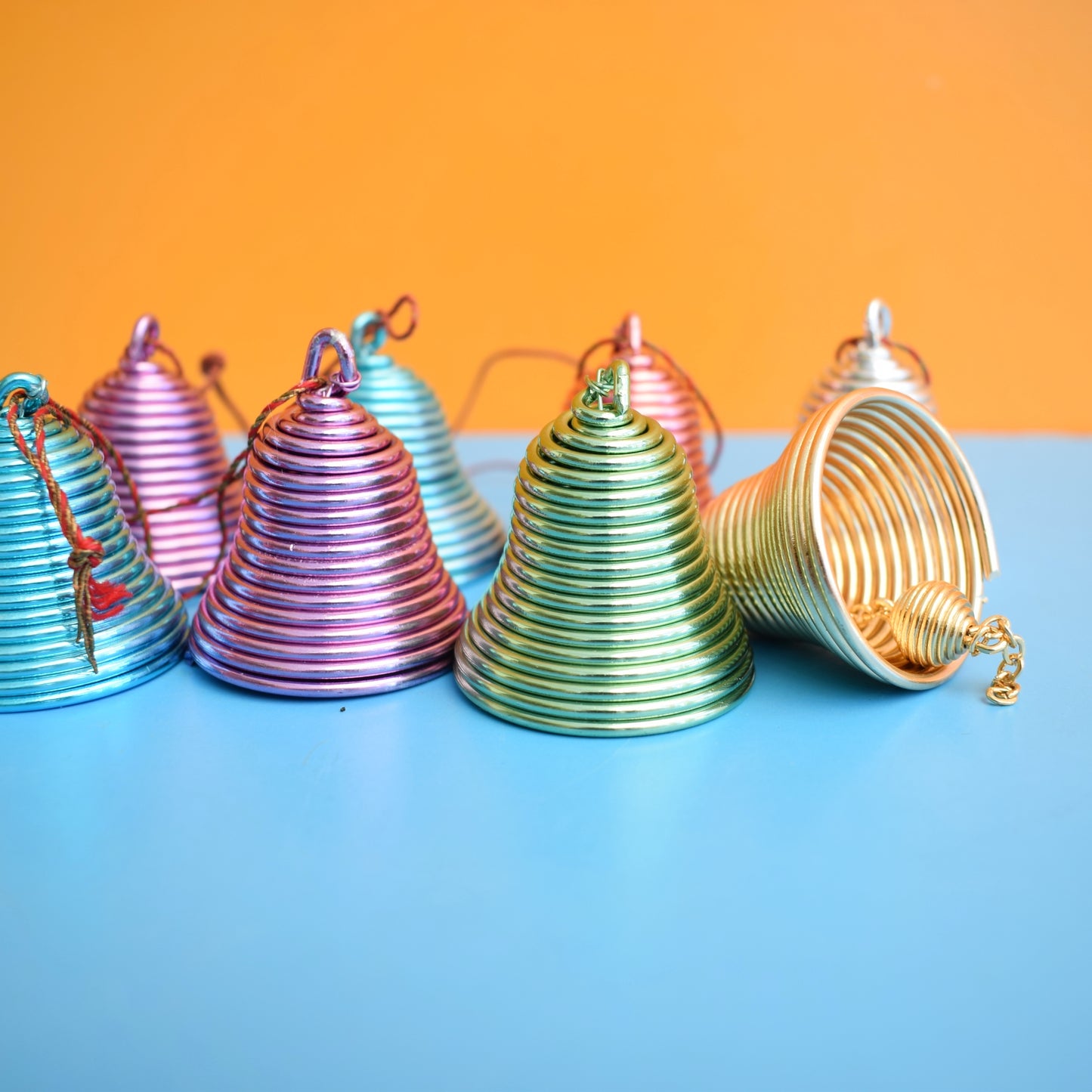 Vintage 1960s Wire Bells- Christmas - Pastels
