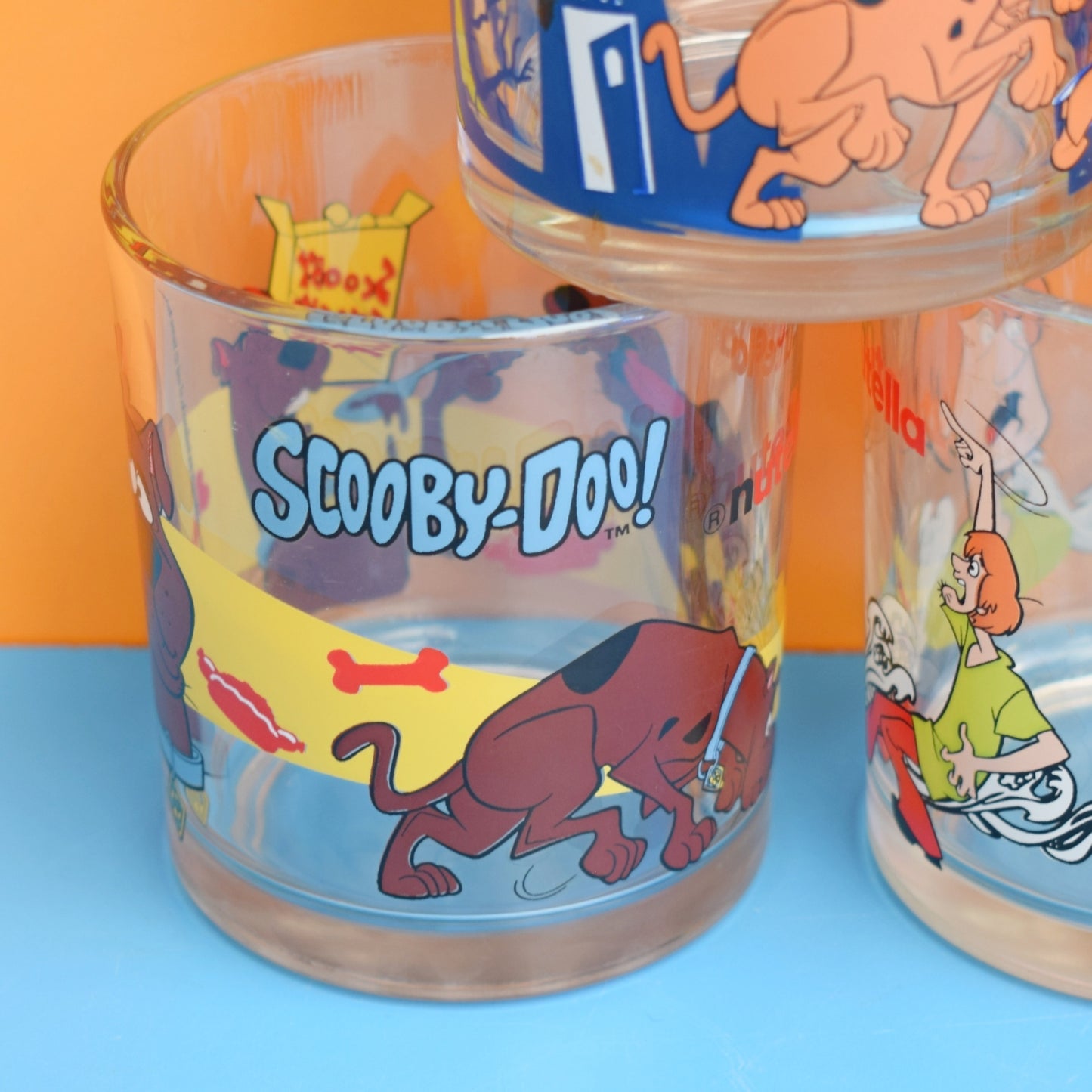 Vintage 1990s Nutella Glasses x6 - Scooby Doo