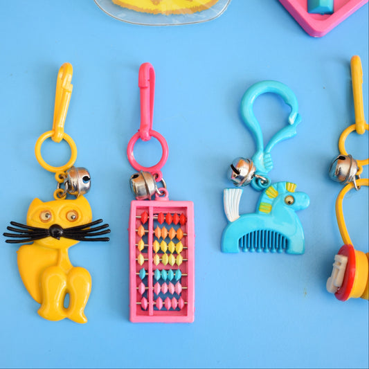 Vintage 1980s American Charm Keyrings - Mixed Designs by Pineapple Retro