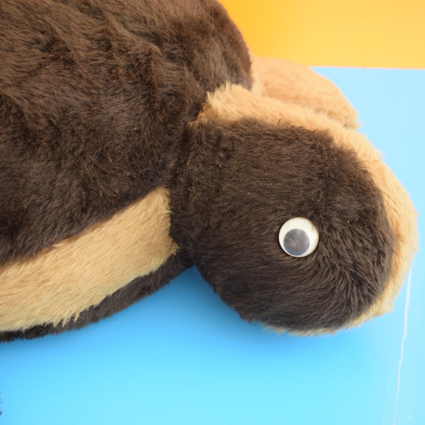 Vintage 1970s Large Fluffy Tortoise Footstool by Pineapple Retro