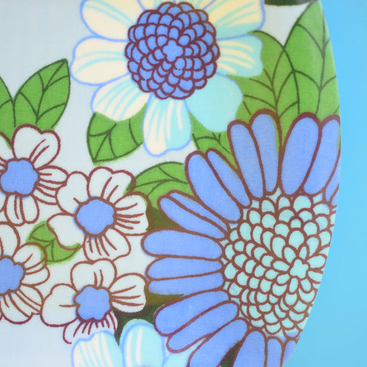 Vintage 1960s Small Flower Power Thetford Tray - Blue .