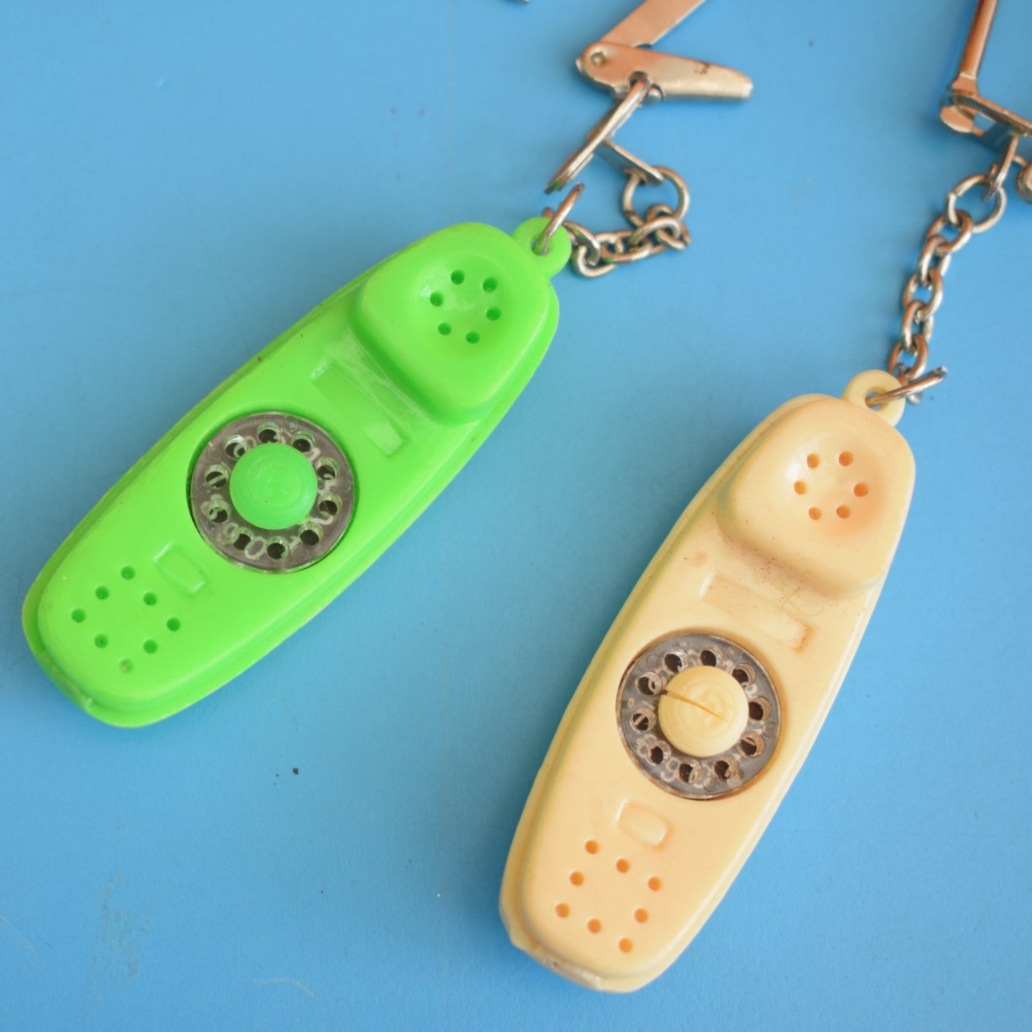 Vintage 1980s Mixed Keyrings - PacMan, Miniatures Etc by Pineapple Retro