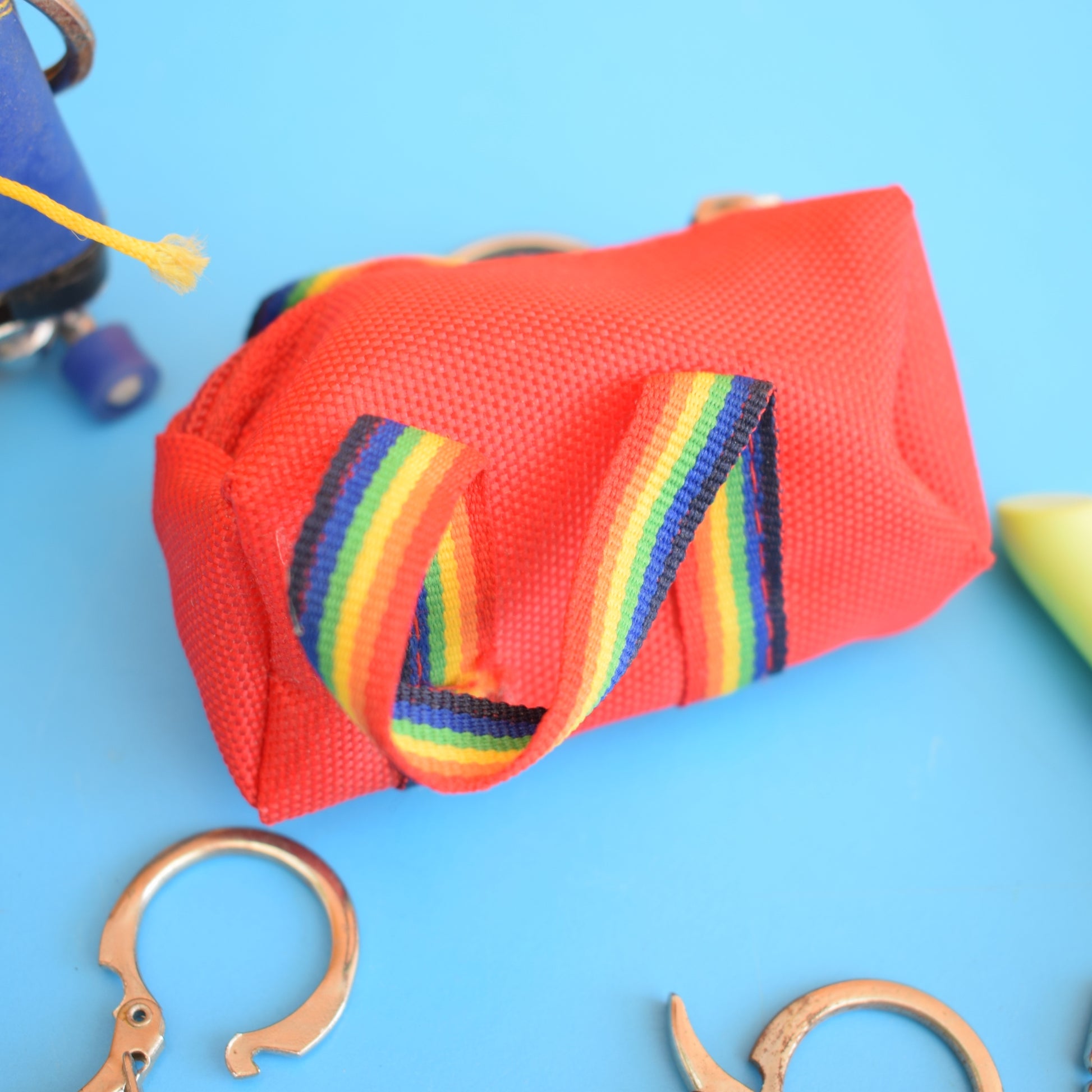 Vintage 1980s Mixed Keyrings - PacMan, Miniatures Etc by Pineapple Retro