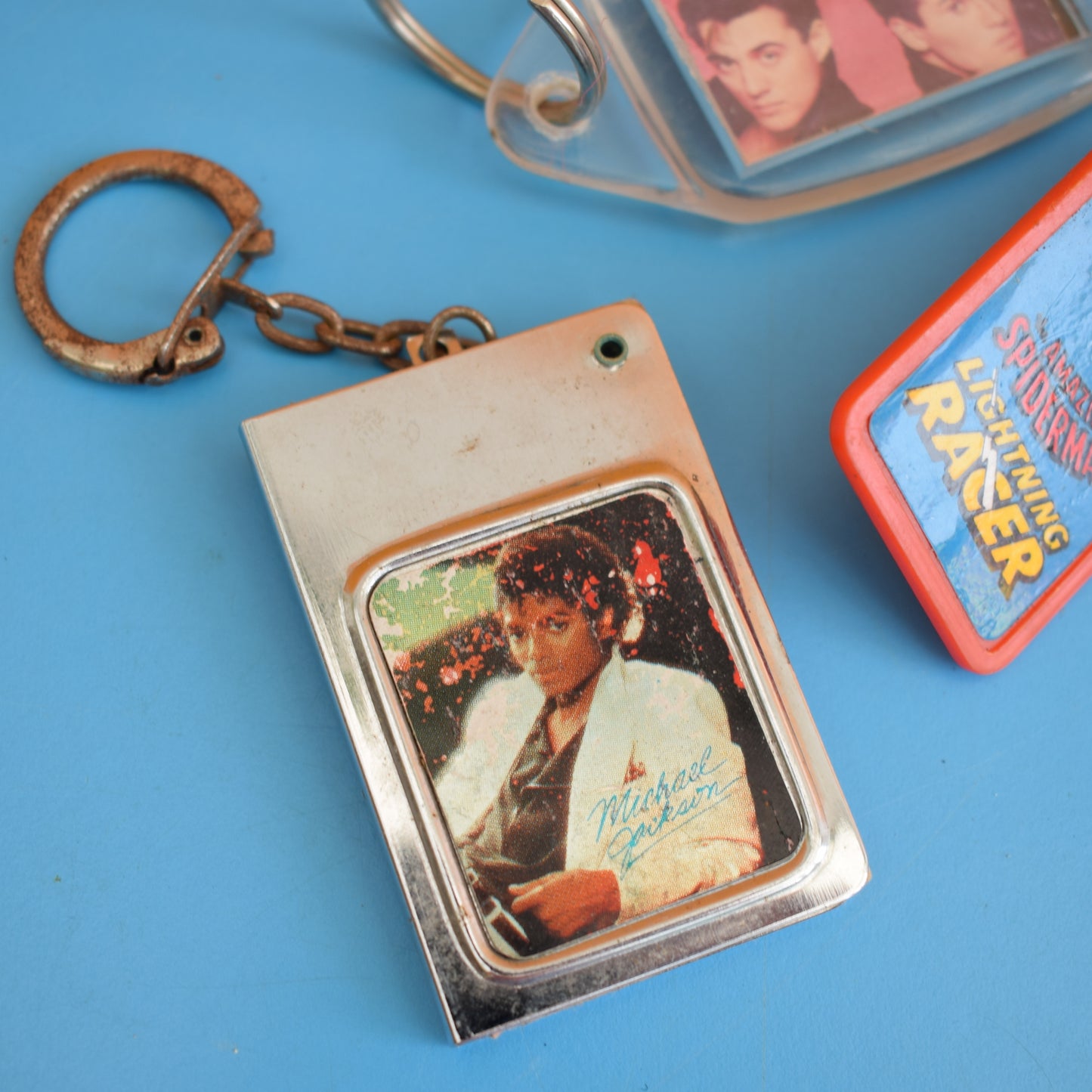 Vintage 1980s Mixed Keyrings - PacMan, Miniatures Etc by Pineapple Retro