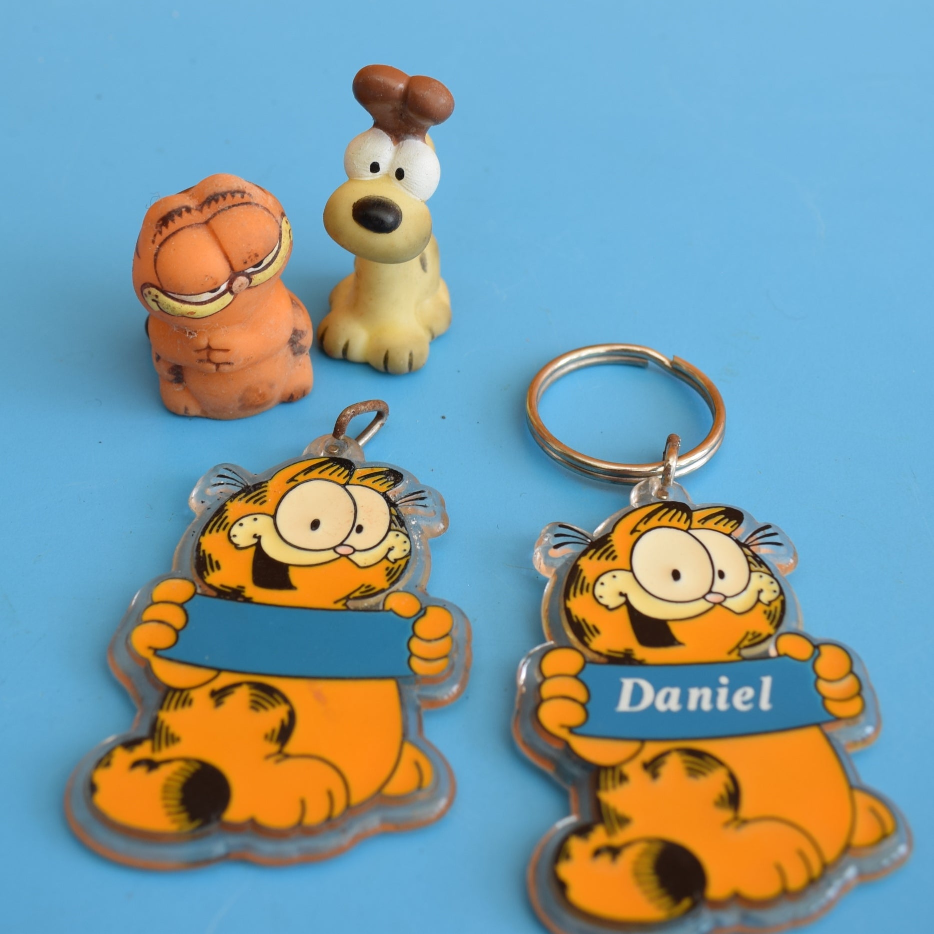 Vintage 1980s Mixed Keyrings - PacMan, Miniatures Etc by Pineapple Retro