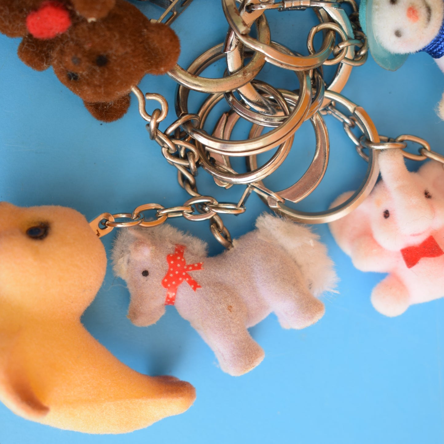 Vintage 1980s Mixed Keyrings - PacMan, Miniatures Etc by Pineapple Retro