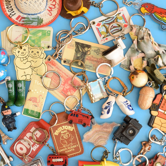 Vintage 1980s Mixed Keyrings Lot by Pineapple Retro