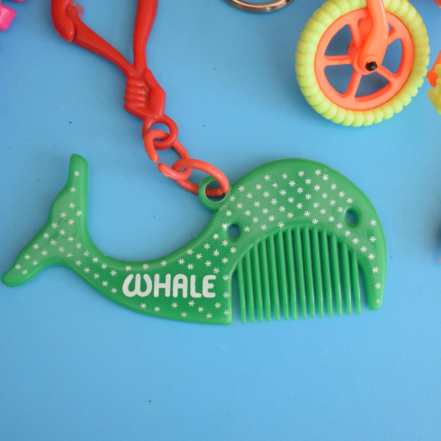 Vintage 1980s Mixed Keyrings - PacMan, Miniatures Etc by Pineapple Retro