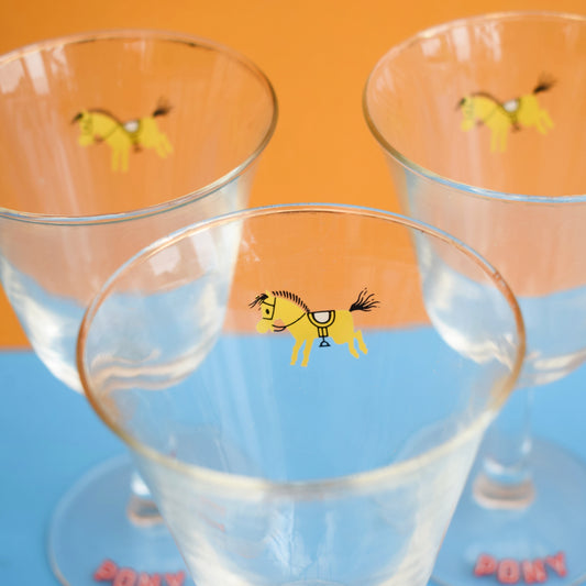 Vintage 1970s Pony Glasses - Yellow by Pineapple Retro