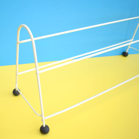 Vintage 1960s Atomic Shoe / Book Rack - White & Black