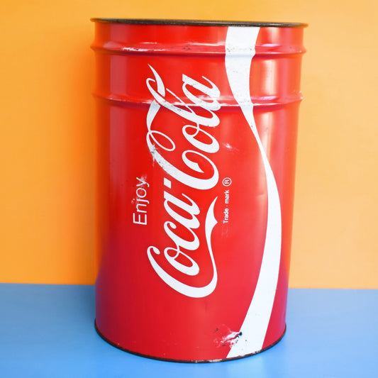 Vintage 1980s Large Metal Bin - Coke